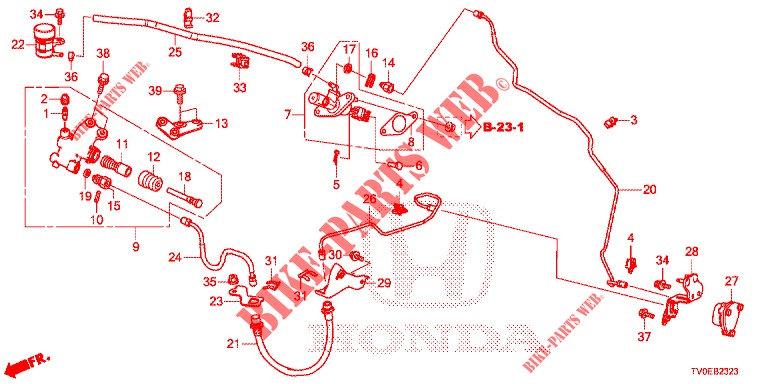 MAITRE CYLINDRE (DIESEL) (RH) pour Honda CIVIC DIESEL 1.6 EX 5 Portes 6 vitesses manuelles 2014