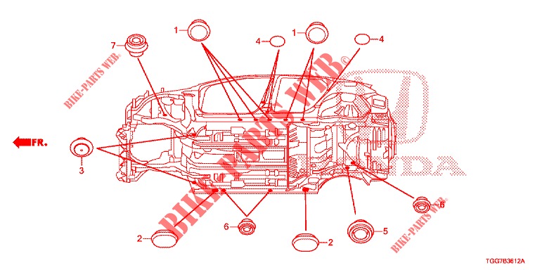 ANNEAU (INFERIEUR) pour Honda CIVIC 1.5 PRESTIGE 5 Portes full automatique 2017