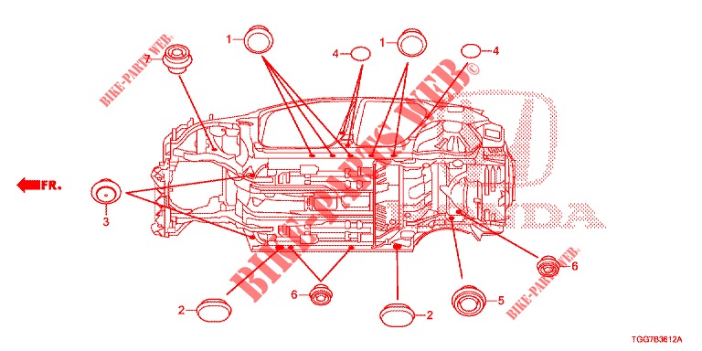 ANNEAU (INFERIEUR) pour Honda CIVIC  TYPE R 5 Portes 6 vitesses manuelles 2018
