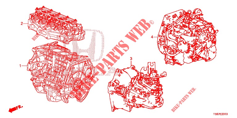 ENS. DE MOTEUR/ENS. BOITE DE VITESSES pour Honda CIVIC TOURER 1.8 EXGT 5 Portes 5 vitesses automatique 2014