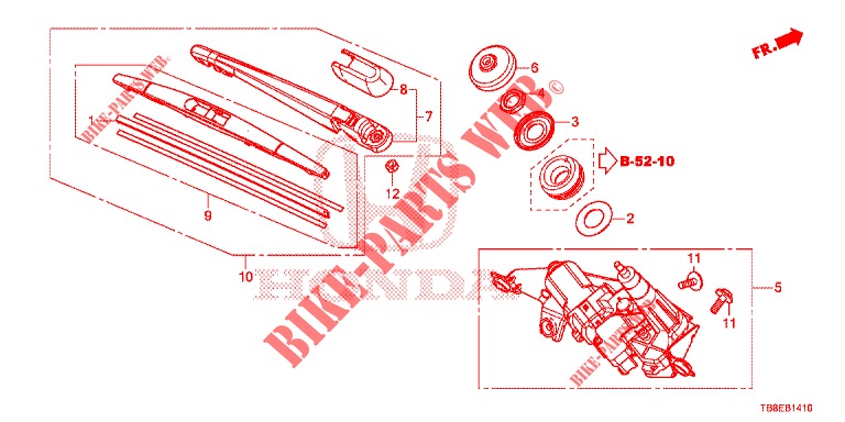 ESSUIE GLACE ARRIERE pour Honda CIVIC TOURER 1.8 ES 5 Portes 5 vitesses automatique 2015