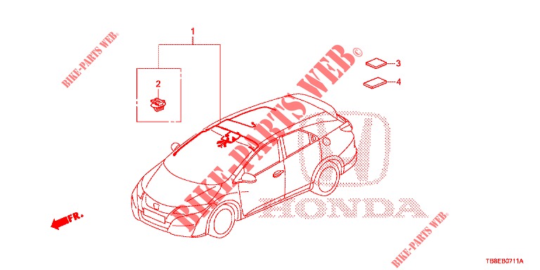 FAISCEAU DES FILS (6) (RH) pour Honda CIVIC TOURER 1.8 ES 5 Portes 5 vitesses automatique 2015