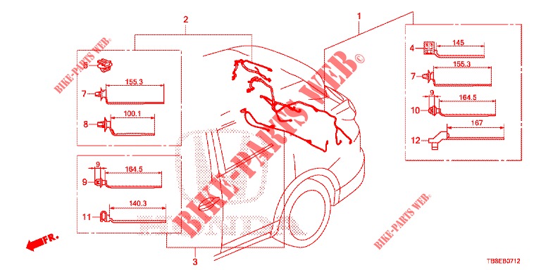 FAISCEAU DES FILS (7) pour Honda CIVIC TOURER 1.8 ES 5 Portes 5 vitesses automatique 2015