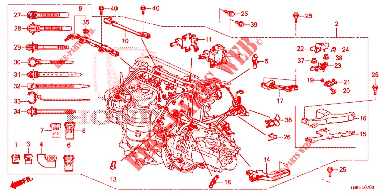 FAISCEAU DES FILS pour Honda CIVIC TOURER 1.8 ES 5 Portes 5 vitesses automatique 2015