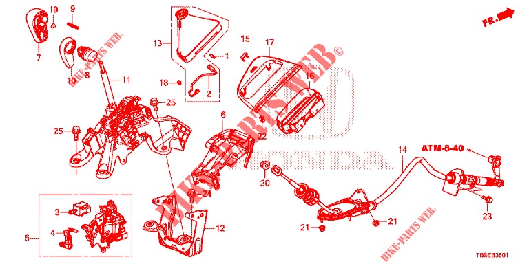 LEVIER DE SELECTION (RH) pour Honda CIVIC TOURER 1.8 ES 5 Portes 5 vitesses automatique 2015