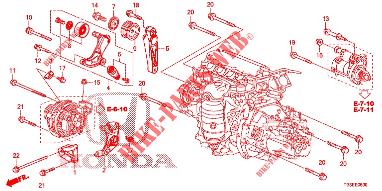 TENDEUR AUTOMATIQUE pour Honda CIVIC TOURER 1.8 ES 5 Portes 5 vitesses automatique 2015