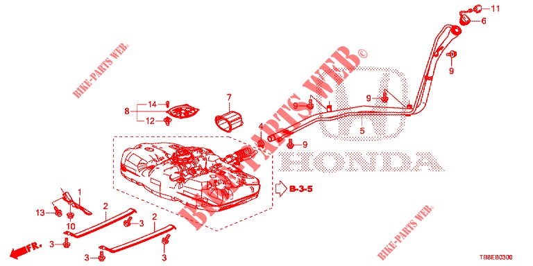 TUYAU DE REMPLISSAGE DE CARBURANT pour Honda CIVIC TOURER 1.8 ES 5 Portes 5 vitesses automatique 2015