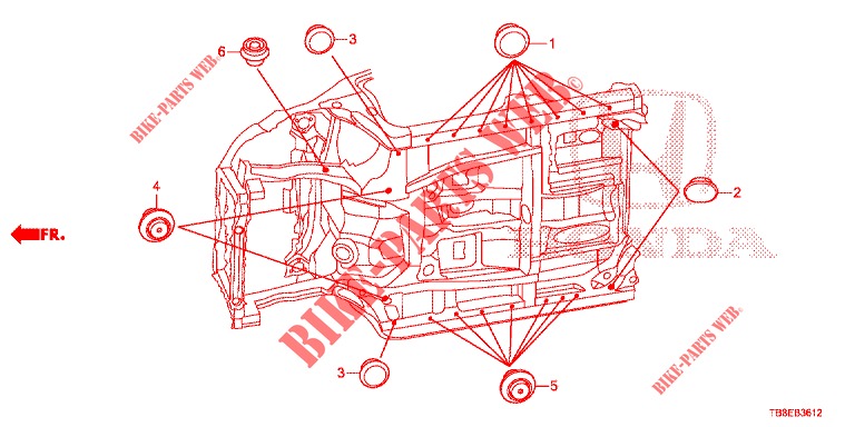 ANNEAU (INFERIEUR) pour Honda CIVIC TOURER 1.8 SE 5 Portes 6 vitesses manuelles 2015