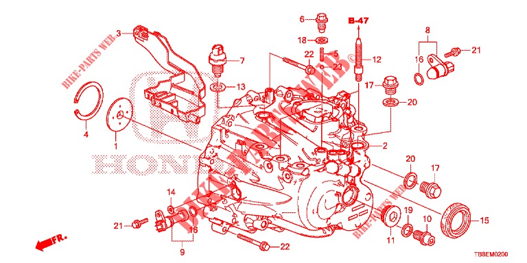 BOITE DE VITESSES pour Honda CIVIC TOURER 1.8 SE 5 Portes 6 vitesses manuelles 2015