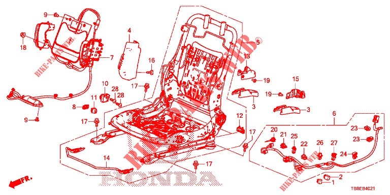 COMP. DE SIEGE AV. (D.) (2) pour Honda CIVIC TOURER 1.8 SE 5 Portes 6 vitesses manuelles 2015
