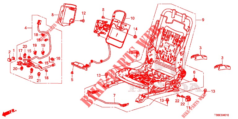 COMP. DE SIEGE AV. (G.) (1) pour Honda CIVIC TOURER 1.8 SE 5 Portes 6 vitesses manuelles 2015