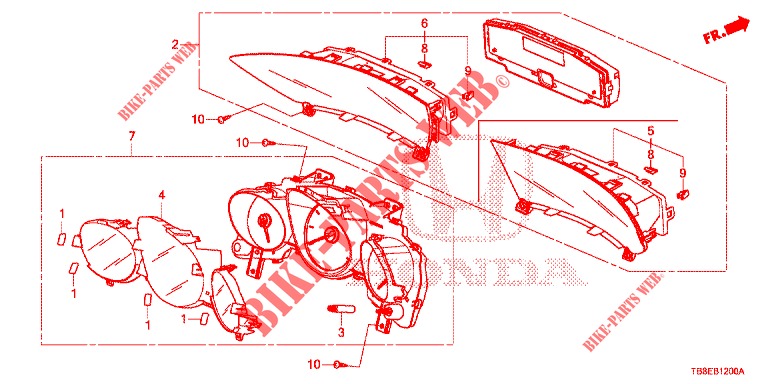 COMPTEUR pour Honda CIVIC TOURER 1.8 SE 5 Portes 6 vitesses manuelles 2015