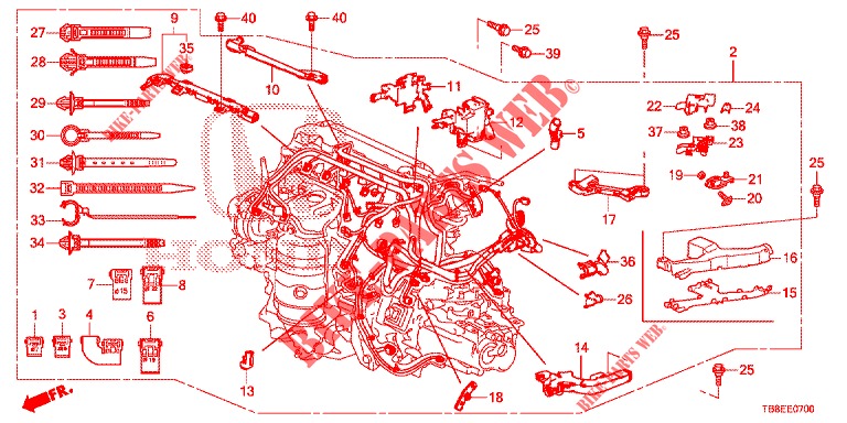 FAISCEAU DES FILS pour Honda CIVIC TOURER 1.8 SE 5 Portes 6 vitesses manuelles 2015