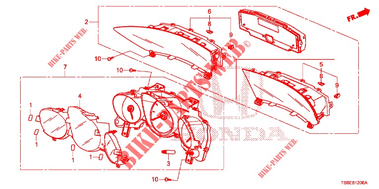COMPTEUR pour Honda CIVIC TOURER 1.8 EXGT 5 Portes 6 vitesses manuelles 2016