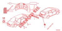 EMBLEMES/ETIQUETTES DE PRECAUTIONS pour Honda CIVIC TOURER DIESEL 1.6 ES 5 Portes 6 vitesses manuelles 2015