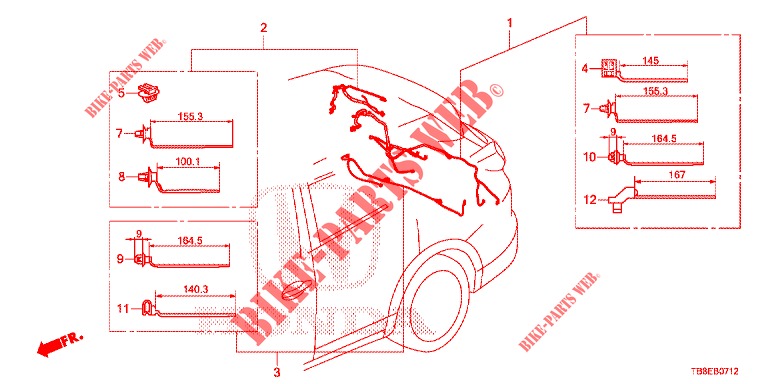 FAISCEAU DES FILS (7) pour Honda CIVIC TOURER DIESEL 1.6 ES 5 Portes 6 vitesses manuelles 2015