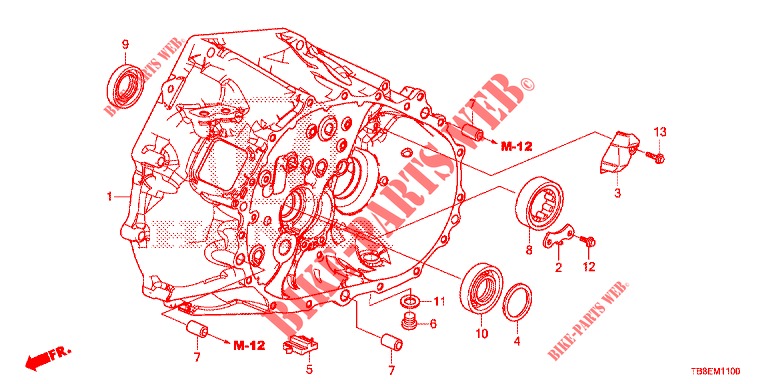 CARTER D'EMBRAYAGE (DIESEL) pour Honda CIVIC TOURER DIESEL 1.6 EXGT 5 Portes 6 vitesses manuelles 2015