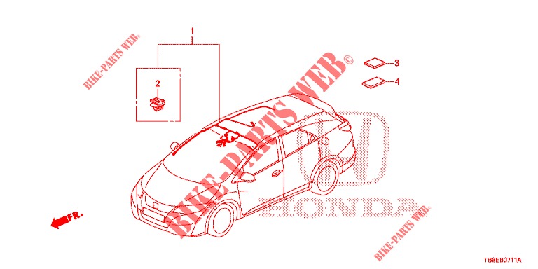 FAISCEAU DES FILS (6) (RH) pour Honda CIVIC TOURER DIESEL 1.6 EXGT 5 Portes 6 vitesses manuelles 2015