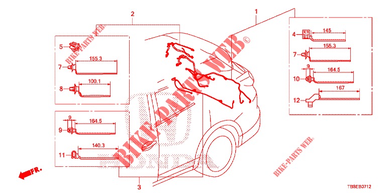 FAISCEAU DES FILS (7) pour Honda CIVIC TOURER DIESEL 1.6 EXGT 5 Portes 6 vitesses manuelles 2015