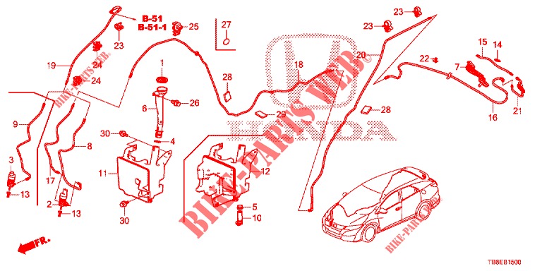 LAVE GLACE DE PARE BRISE pour Honda CIVIC TOURER DIESEL 1.6 EXGT 5 Portes 6 vitesses manuelles 2015