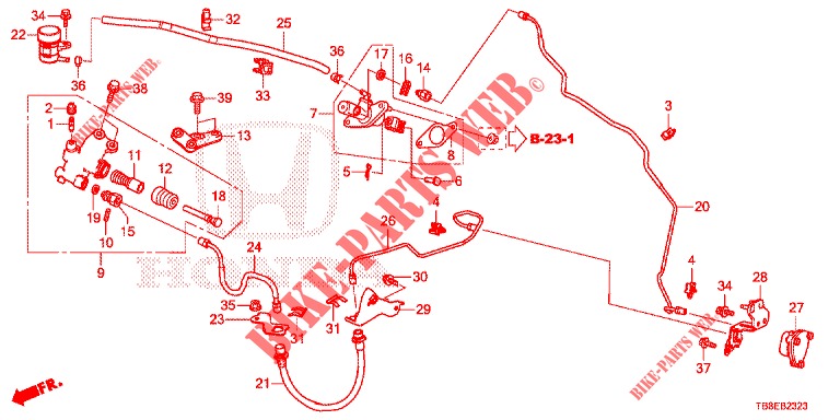 MAITRE CYLINDRE (RH) (DIESEL) pour Honda CIVIC TOURER DIESEL 1.6 EXGT 5 Portes 6 vitesses manuelles 2015