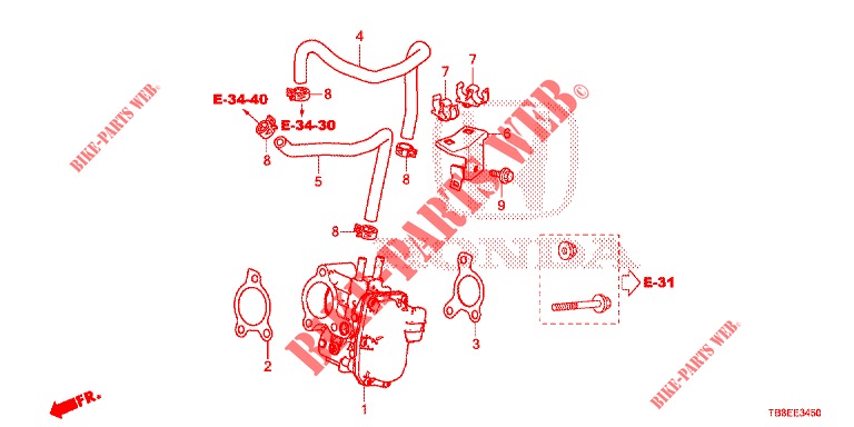 SOUPAPE RECIRCULATION    GAZ ECHAP HAUTE PRESSION (DIESEL) pour Honda CIVIC TOURER DIESEL 1.6 EXGT 5 Portes 6 vitesses manuelles 2015