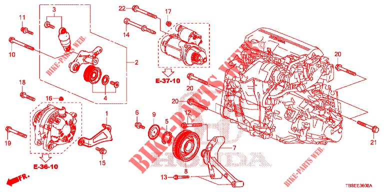 TENDEUR AUTOMATIQUE (DIESEL) pour Honda CIVIC TOURER DIESEL 1.6 EXGT 5 Portes 6 vitesses manuelles 2015