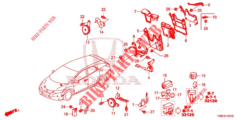 UNITE DE COMMANDE (COMPARTIMENT MOTEUR) (1) (DIESEL) pour Honda CIVIC TOURER DIESEL 1.6 EXGT 5 Portes 6 vitesses manuelles 2015