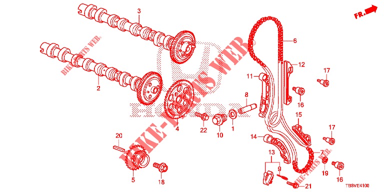 ARBRE A CAMES/CHAINE A CAMES (DIESEL) pour Honda CIVIC TOURER DIESEL 1.6 EXGT 5 Portes 6 vitesses manuelles 2017